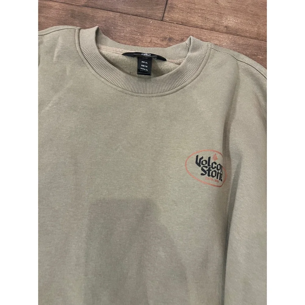 Volcom Stone FS 180 Crew LS Sweatshirt Khaki Green Mens XL 632006183 - Picture 3 of 6
